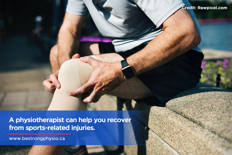 A physiotherapist can help you recover from sports-related injuries.