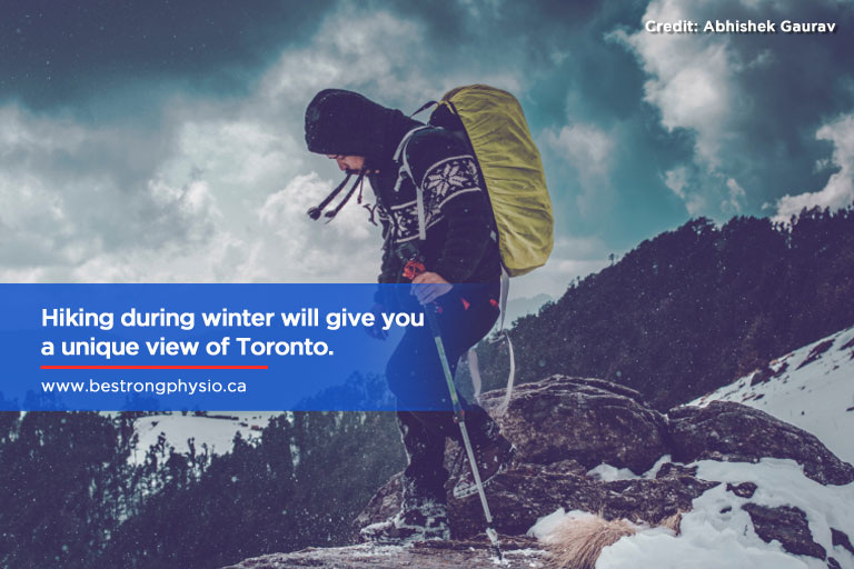 Hiking during winter will give you a unique view of Toronto.