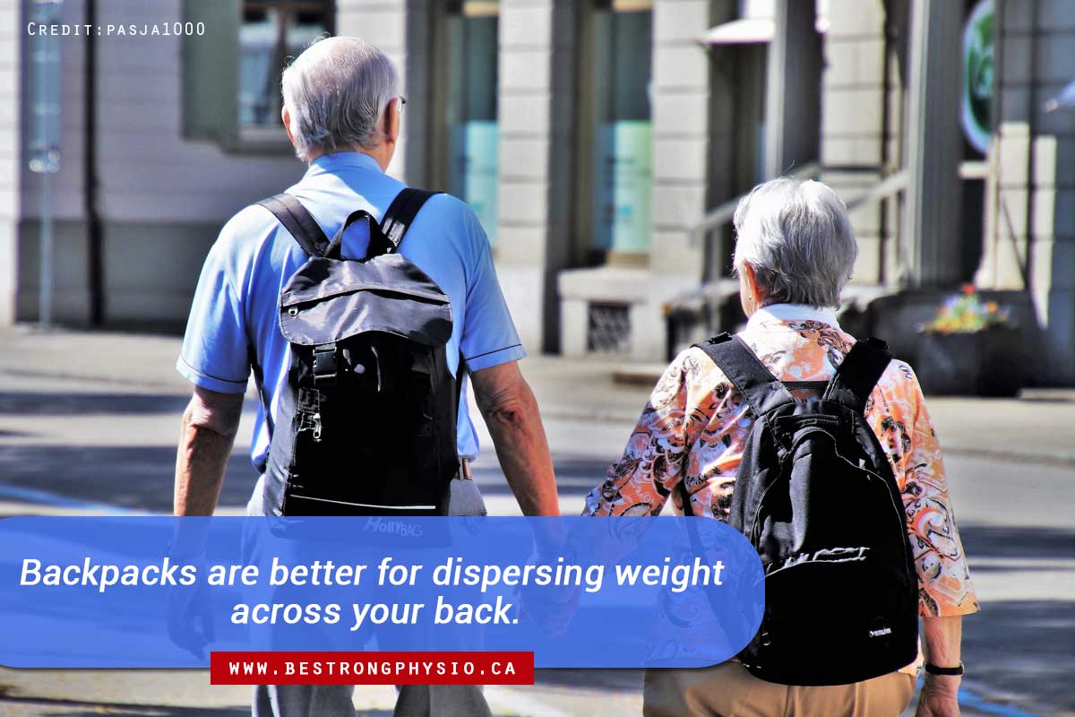 Backpacks are better for dispersing weight across your back.