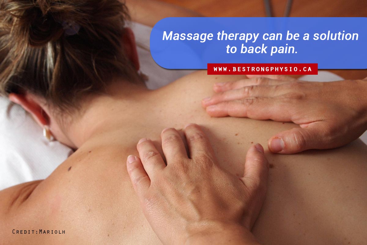 Massage therapy can be a solution to back pain.